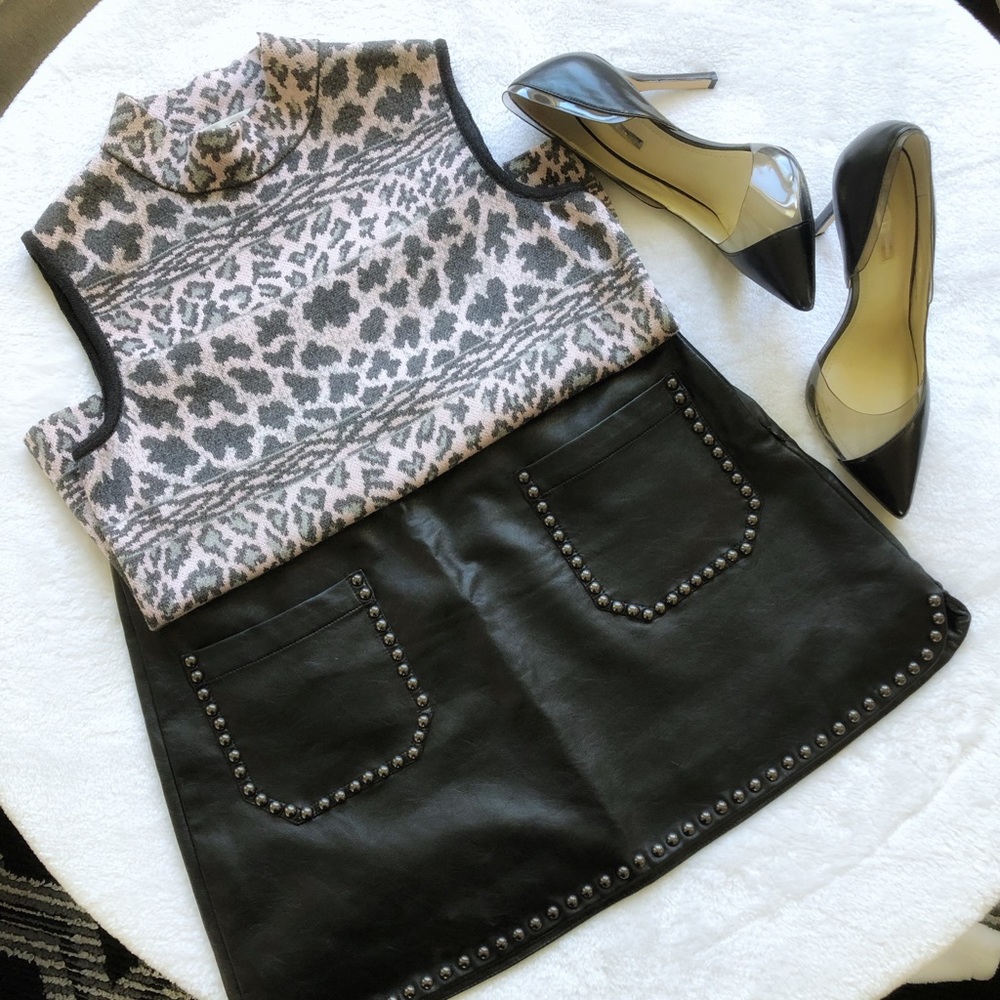 St John Pink and Grey Animal Print Top